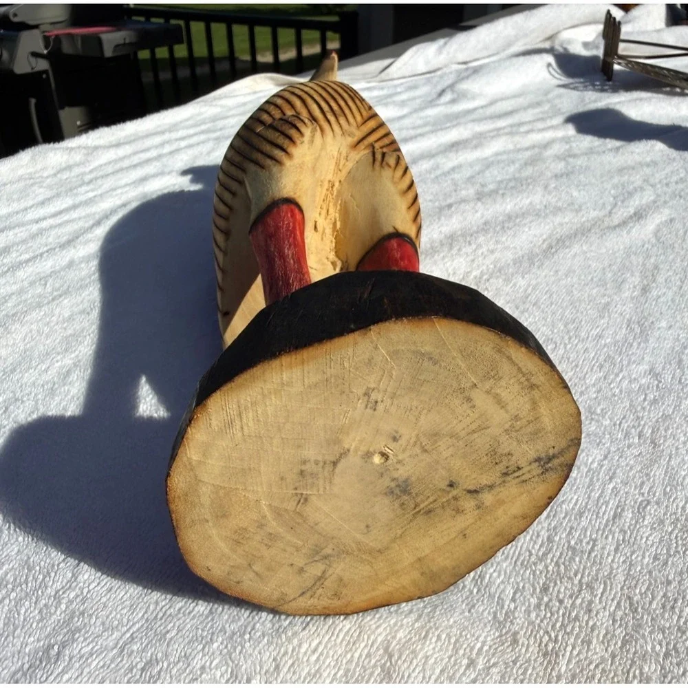 Unique Carved Wooden Artisan Bird Sculpture Toucan Folk Art 12